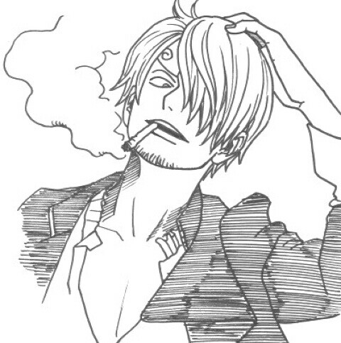 海贼王onepiece 山治 漫画版 高清手机壁纸 动漫 q版套图 白底简约
