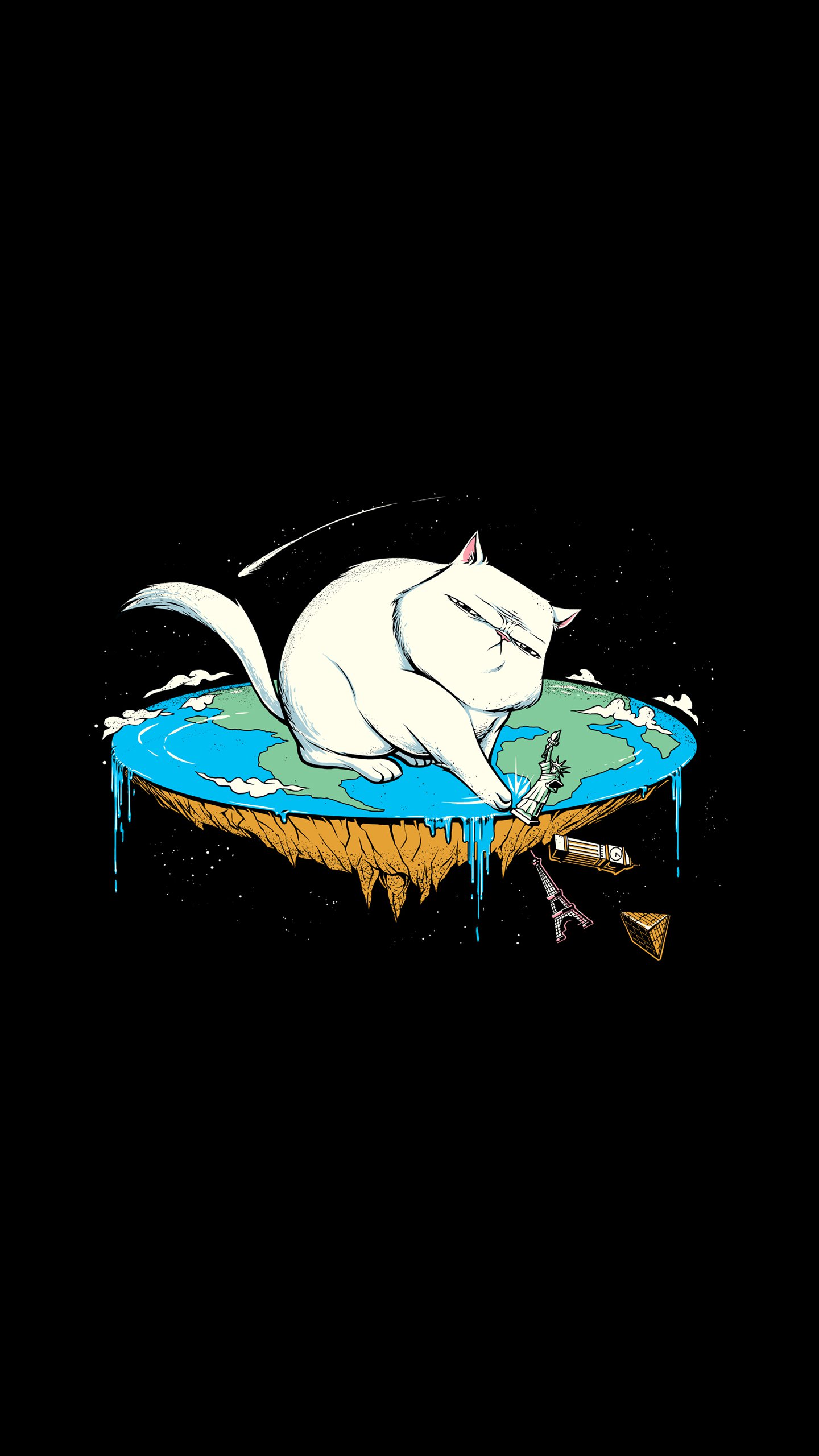 壁纸.动漫.猫.黑底