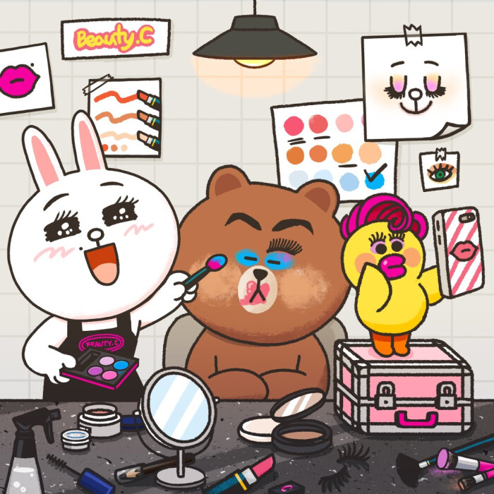 line friends 布朗熊brown choco 可妮兔cony 莎莉鸡sally 馒头人穆恩