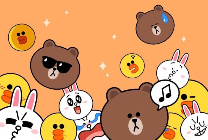 line friends 布朗熊brown choco 可妮兔cony 莎莉鸡sally 馒头人穆恩