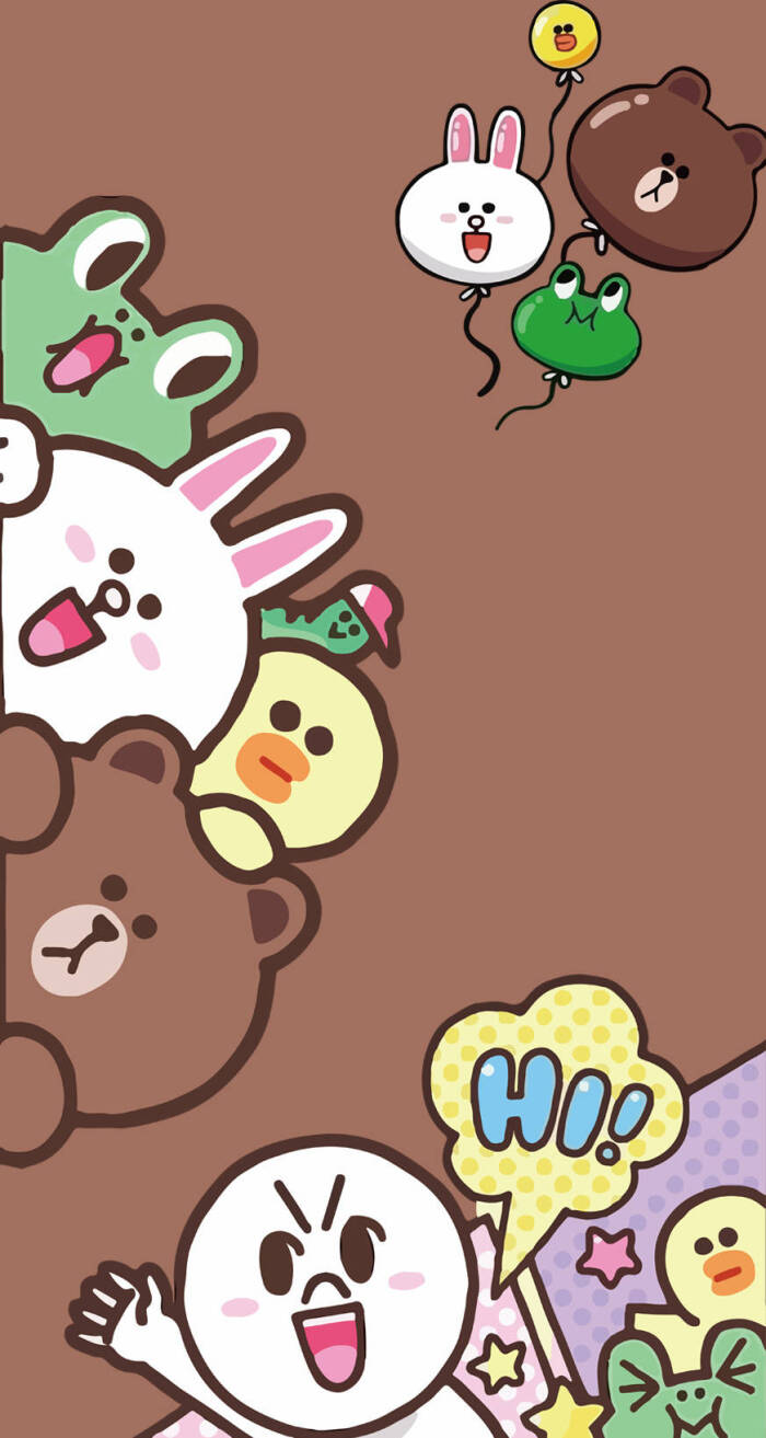 line friends 布朗熊brown choco 可妮兔cony 莎莉鸡sally 馒头人穆恩