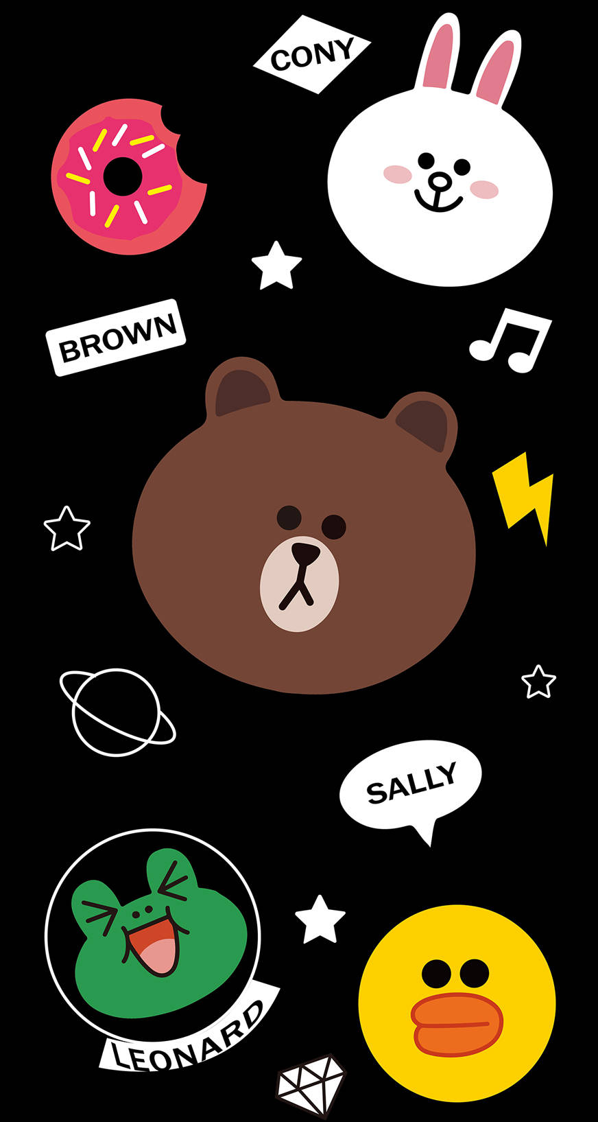 line friends 布朗熊brown choco 可妮兔cony 莎莉鸡sally 馒头人穆恩