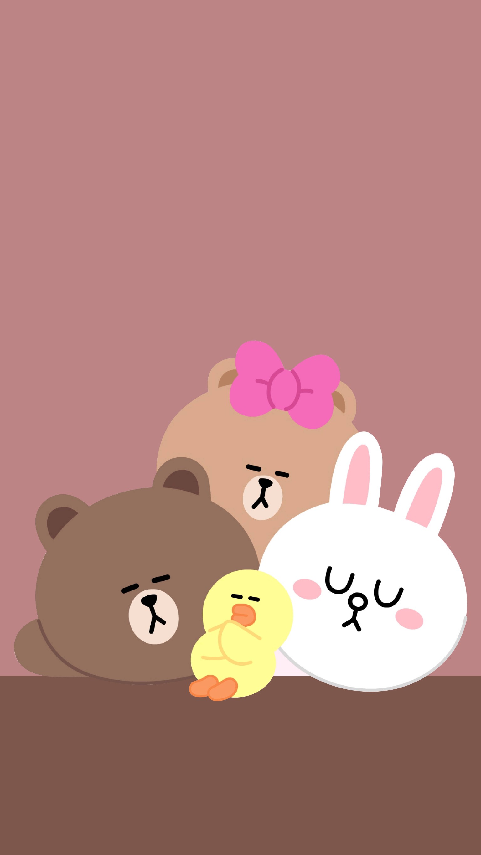 line friends 布朗熊brown choco 可妮兔cony 莎莉鸡sally 馒头人穆恩