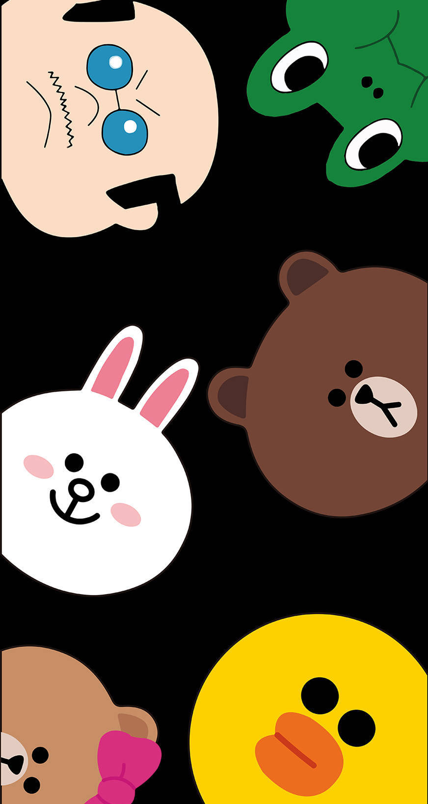 line friends 布朗熊brown choco 可妮兔cony 莎莉鸡sally 馒头人穆恩