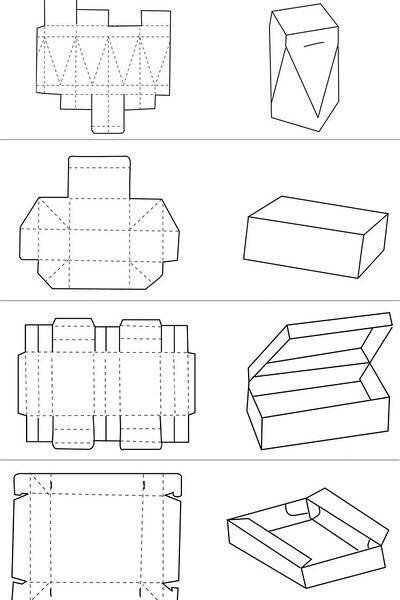 包装盒形结构图,需转
