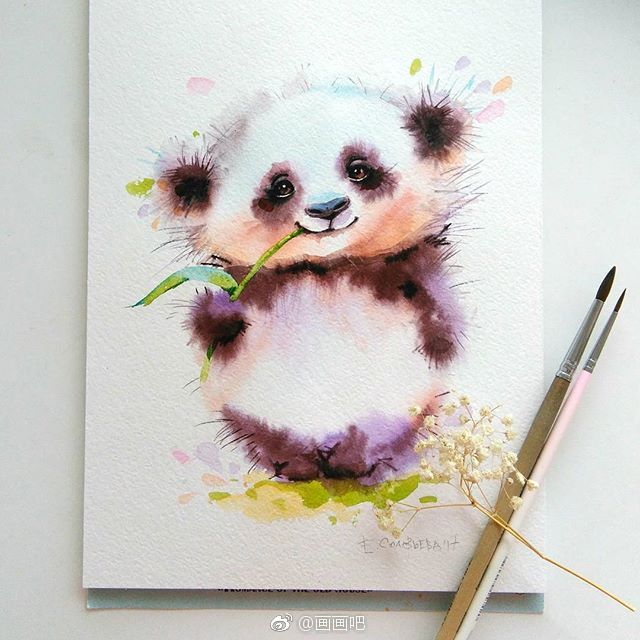 萌萌哒动物水彩插画~ ins:genechka_djogan