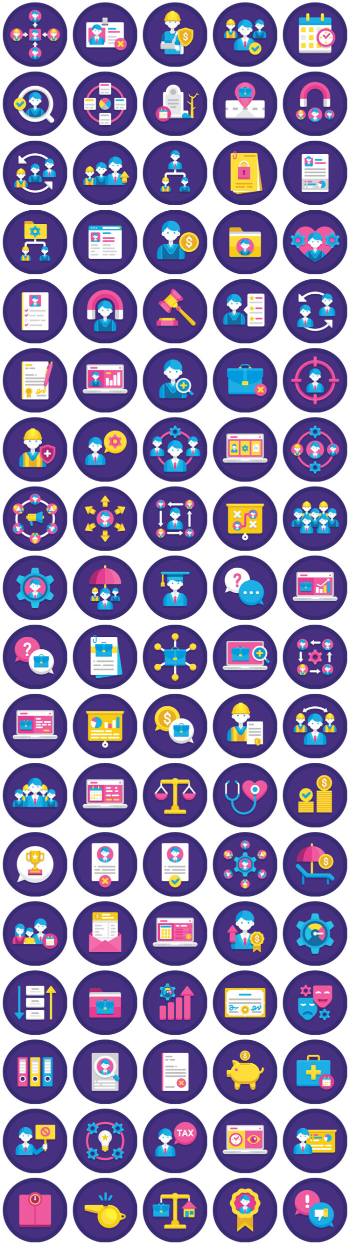 企业公司人力资源招聘人员配置插画图标徽标icon矢量素材模板设计