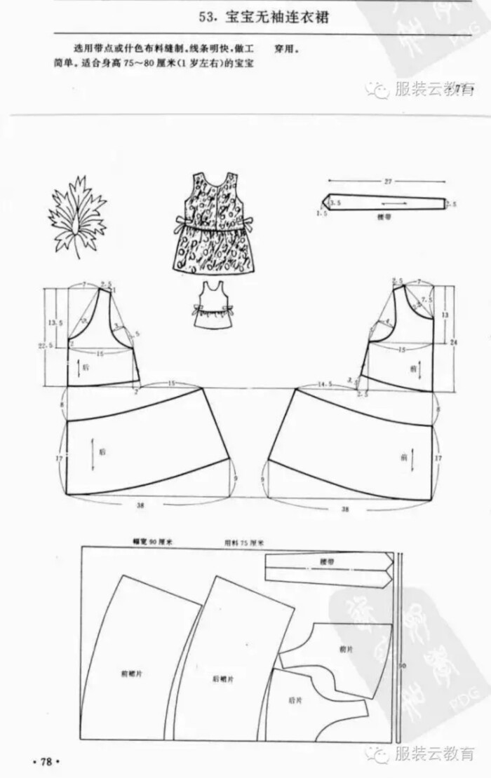 幼儿无袖背心连衣裙 0-3岁婴幼儿各种服装裁剪图合集小裁缝学堂