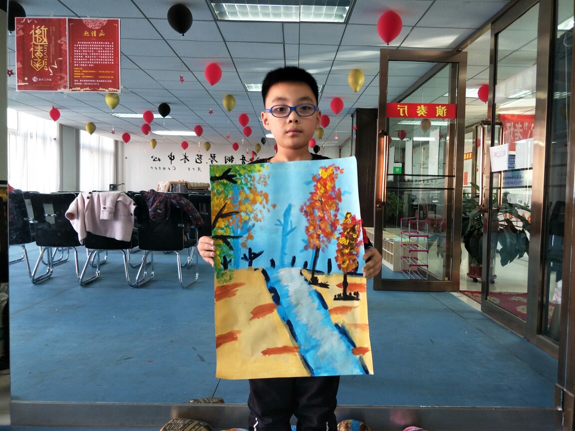 水粉画,风景