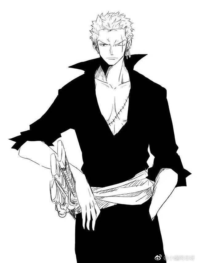 海贼王onepiece 索隆 漫画版 高清手机壁纸 动漫 q版套图 白底简约