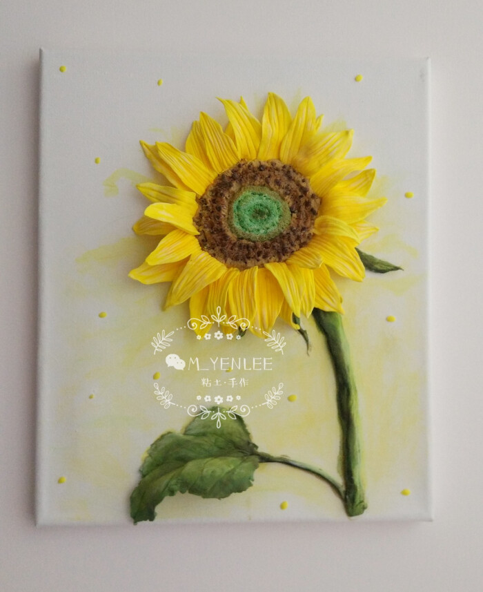 粘土浮雕画 向日葵