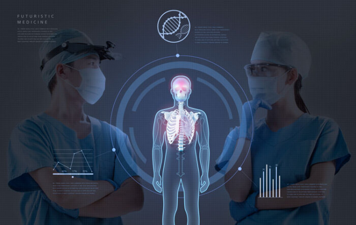 创意科技智能医学医疗诊断医院医生生物研究海报设计素材s376