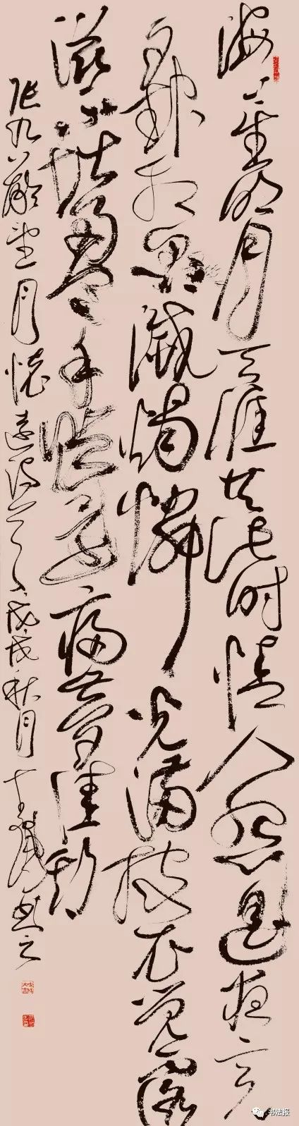 胡紫桂 首届兰亭奖获奖提名草书条幅释文:海上生明月,天涯共此时.